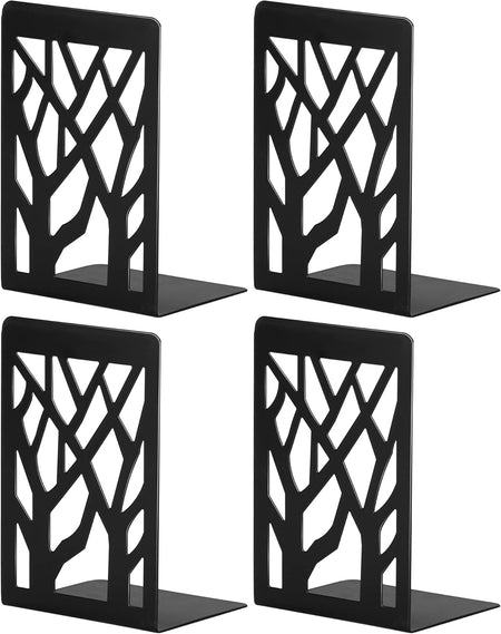 Book Ends, Bookends, Bookends for Shelves, Bookend, Book Ends for Heavy Books, Black Metal Book Shelf Holder Home Decorative, Book Stoppers for Shelves 2 Pair