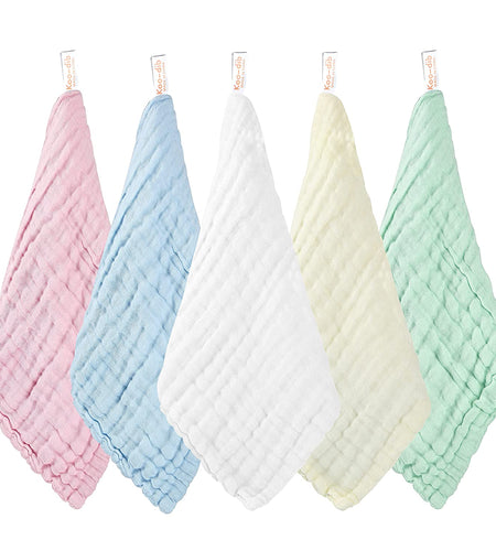 Baby Muslin Washcloths Baby Wipes Soft Newborn Essentials Baby Towels and Washcloths for Face Towel for Sensitive Skin Baby Wash Cloths 10 Pack 10X10 Inches Baby Register Shower Gift by