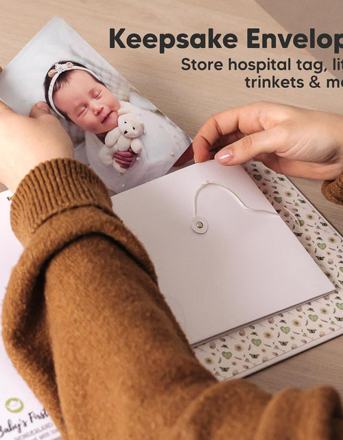 Load image into Gallery viewer, First 5 Years Baby Memory Book Girl, Boy - 90 Pages Hardcover First Year Milestone Keepsake Book, Newborn Scrapbook for New Parents, Minimalist Photo Album Journal, New Mom Gifts (Wonderland)
