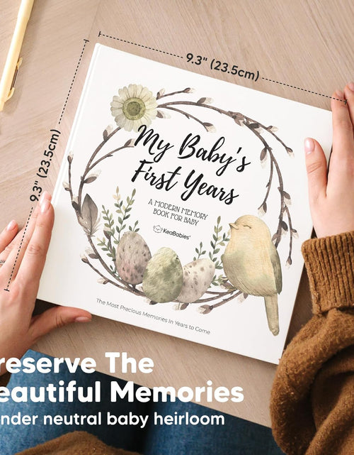 Load image into Gallery viewer, First 5 Years Baby Memory Book Girl, Boy - 90 Pages Hardcover First Year Milestone Keepsake Book, Newborn Scrapbook for New Parents, Minimalist Photo Album Journal, New Mom Gifts (Wonderland)
