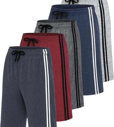 Men’S 5 Pack: 9" Dry-Fit Shorts – Athletic Gym, Workout, Basketball, Running, Casual Lounge Active Pockets