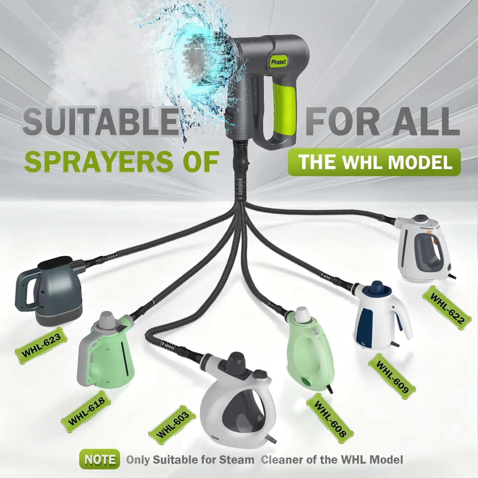 Pressurized Handheld Steam Cleaner & Rechargeable Spin Scrubber