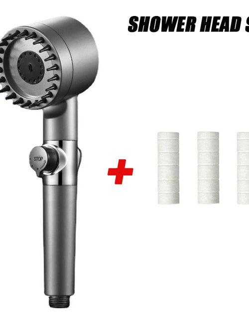Load image into Gallery viewer, High-Pressure Shower Head 3-Mode Adjustable Spray with Massage Brush Filter Rain Shower Faucet Bathroom Accessories
