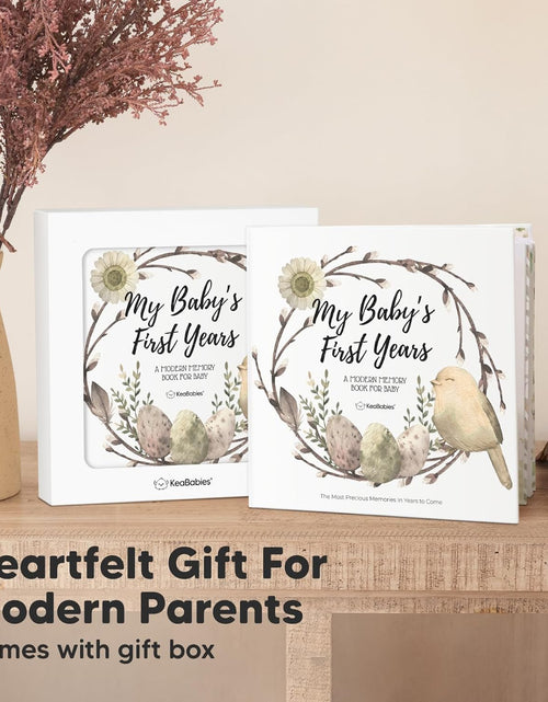 Load image into Gallery viewer, First 5 Years Baby Memory Book Girl, Boy - 90 Pages Hardcover First Year Milestone Keepsake Book, Newborn Scrapbook for New Parents, Minimalist Photo Album Journal, New Mom Gifts (Wonderland)
